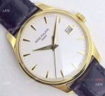 Swiss 9015 Patek Philippe White Face Gold Case Watch
